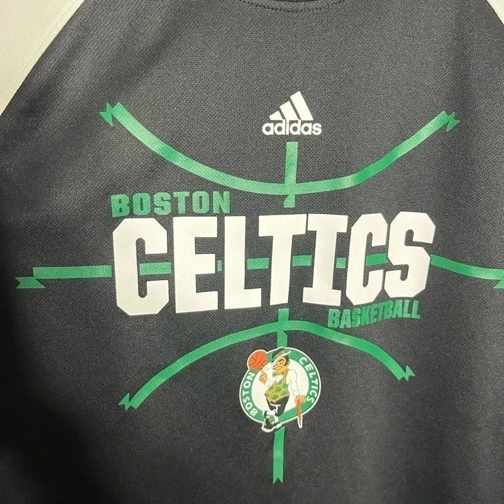 Adidas Boston‎ Celtics Warm-Up Shooting Jersey, Black/White/Green, Mens Medium